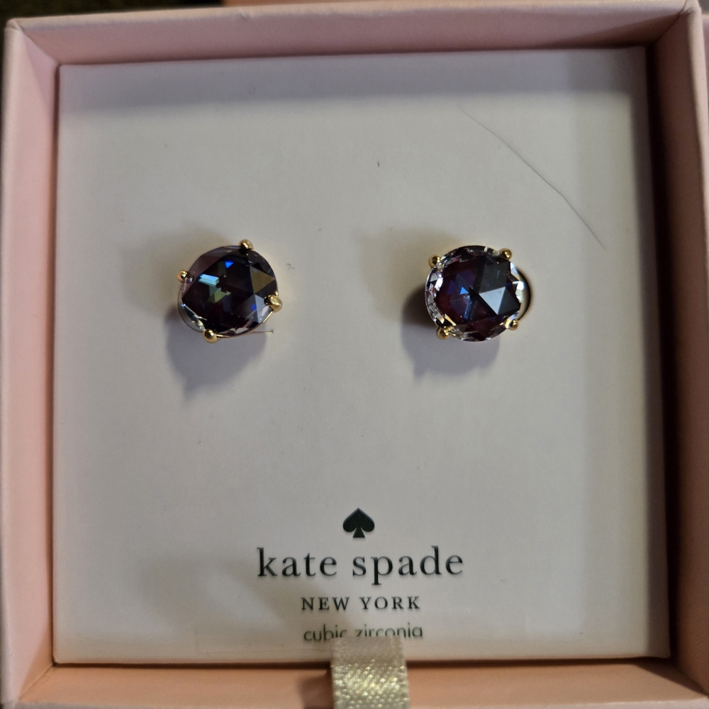 kate spade Gold Stud Earrings With Prism Like Stones - Picture 1 of 2